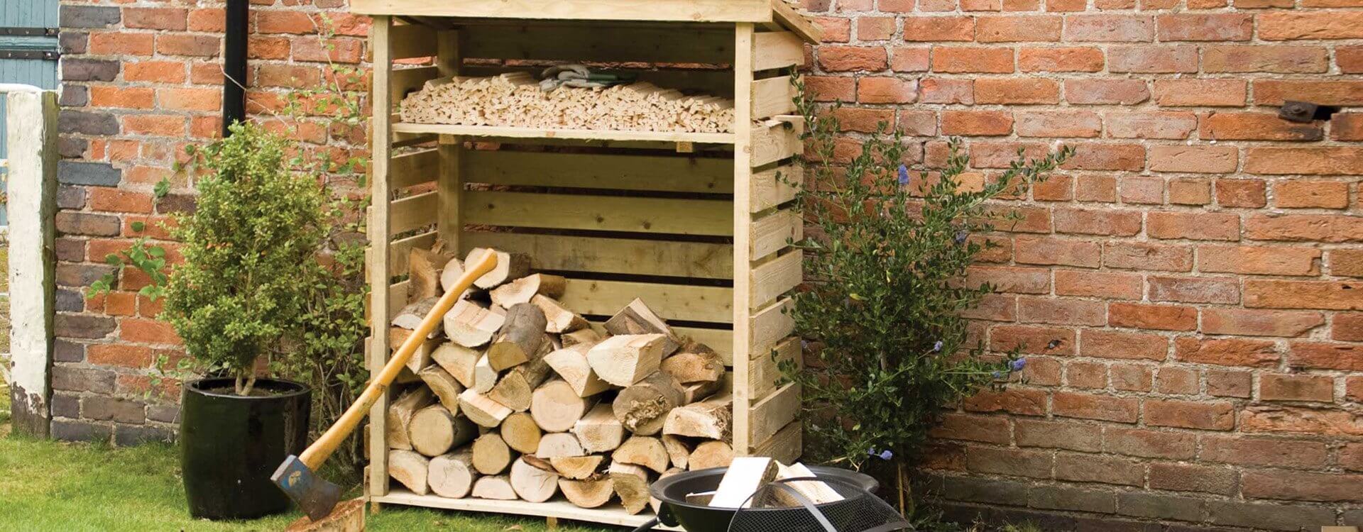 Log Stores Wooden Log Stores & Garden Storage For Sale in UK