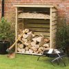 classic slatted store with a shelf– buy large single slatted handmade log stores made by Berkshire Log Stores in UK