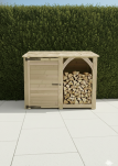 Tool shed with log store
