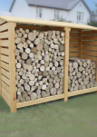 Large slatted log store