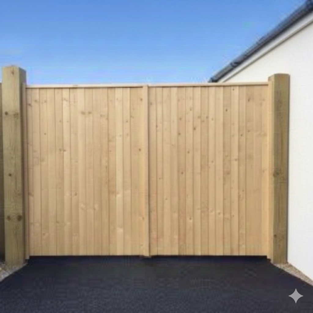 Feather board driveway gates