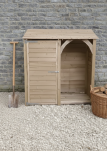 Tool shed with log store