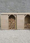 Large tool shed with log store